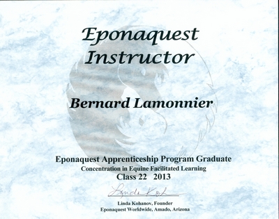 Bernard Lamonnier Instructeur Eponaquest Certifié